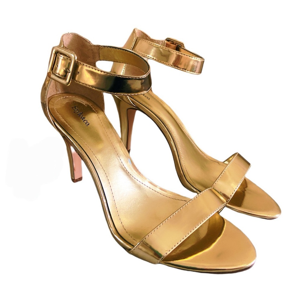 Style&Co. - Gold Sandal Pumps 3.5in - Size 8.5
